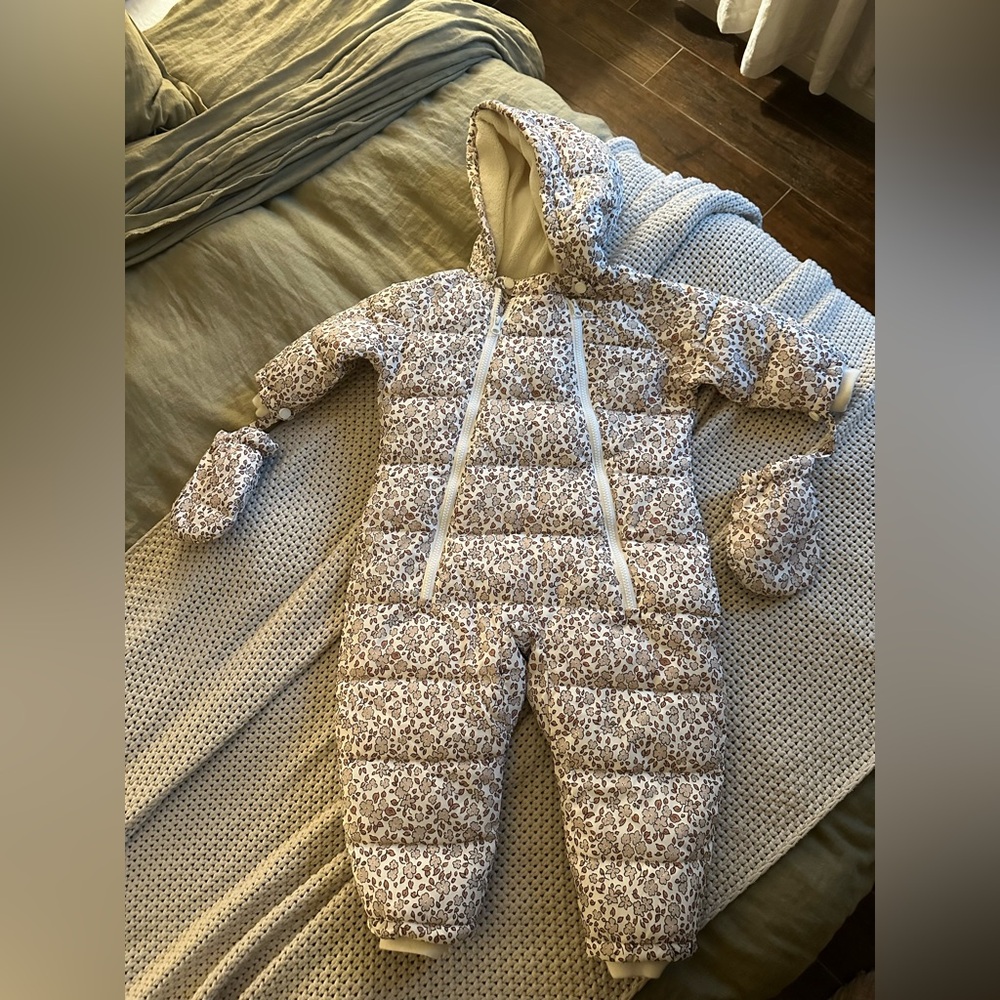 Rylee + Cru Cream Floral  Snowsuit